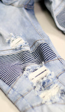 Load image into Gallery viewer, LT.Blue Ara Biker Jean