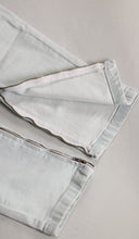 Load image into Gallery viewer, White Blue Stack Zipper Jean